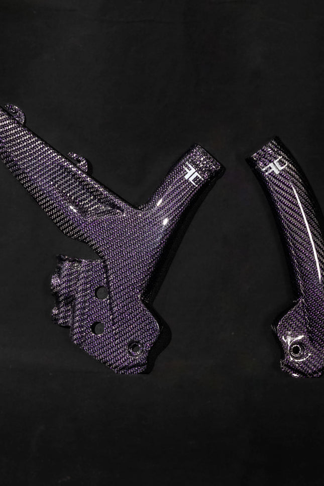 Purple Reflective Carbon Fiber Frame Guards for KTM 2024