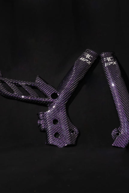 Purple Reflective carbon fiber frame covers made for KTM EXC 2012-2016