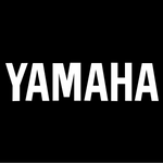 Yamaha logo in white on a black background