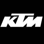 KTM logo in white on a black background

